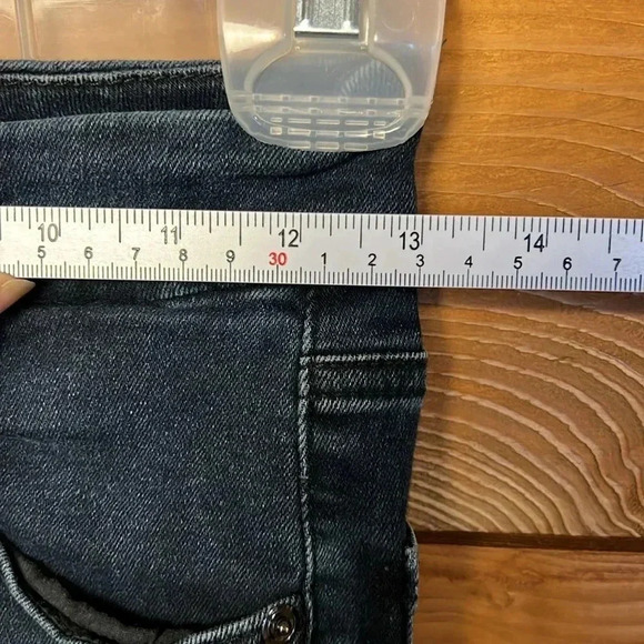 Good American Womens distressed black denim jeans 4/27 streetwear Y2K frayed hem - Picture 2 of 9